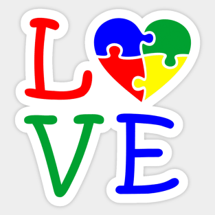 Autism Awareness Puzzle Piece Heart Love Sticker